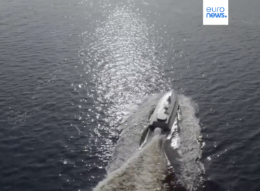 Magura V5 naval drone in the sea. Screenshot: Euronews