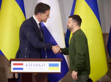 President of Ukraine Volodymyr Zelenskyy and Prime Minister of the Netherlands Mark Rutte