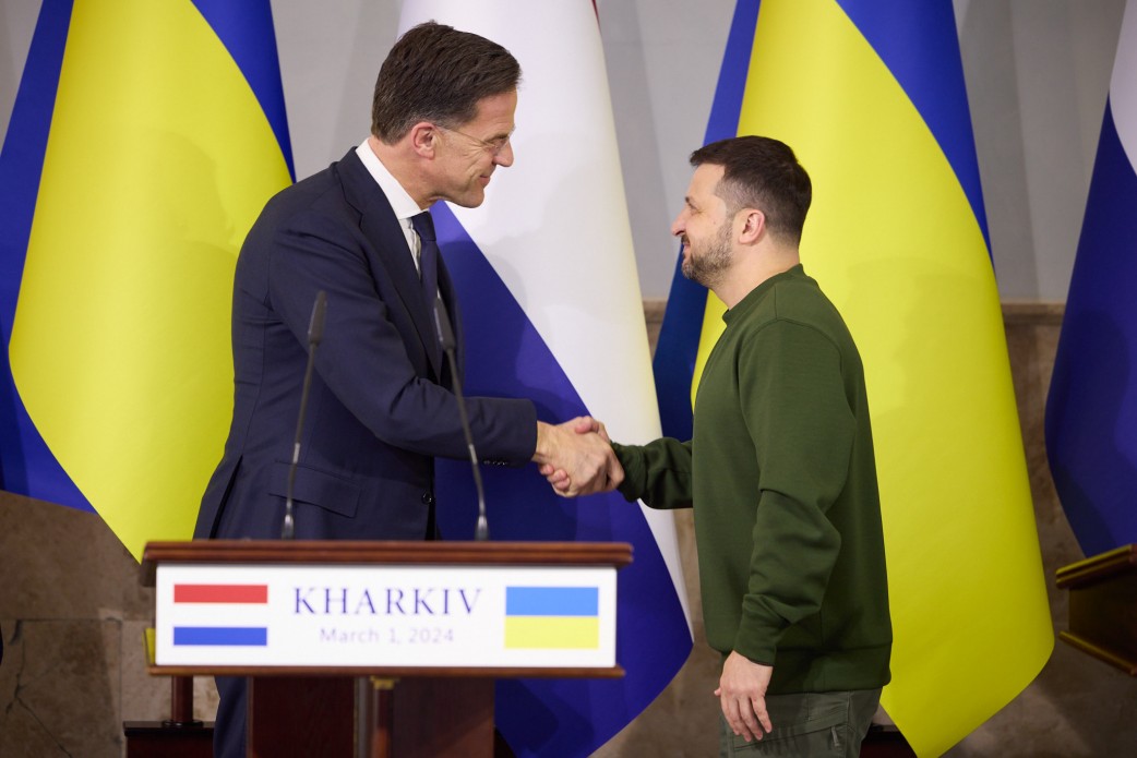 President of Ukraine Volodymyr Zelenskyy and Prime Minister of the Netherlands Mark Rutte