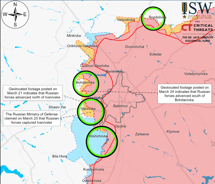 ISW: Russian seizure of Chasiv Yar would be more operationally significant than the Russian seizure of Avdiivka