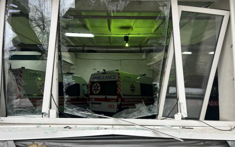 The consequences of a Russian missile strike on Sumy