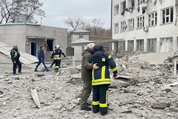 The consequences of a Russian missile strike on Sumy