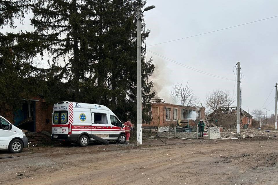 Russian shelling of Kharkiv Oblast destroys emergency medical center