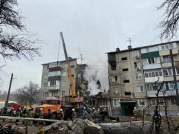 Russian drone strike kills 2 in Sumy apartment building, rescue ongoing