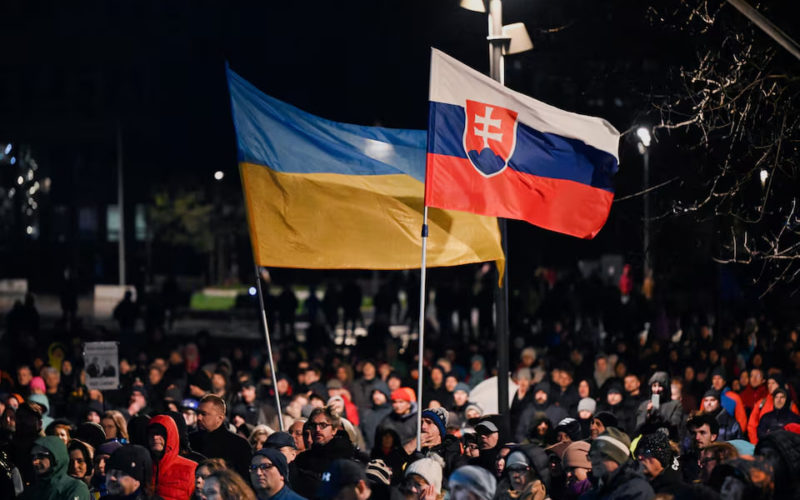 protest in slovakia against foreign policy march 2024