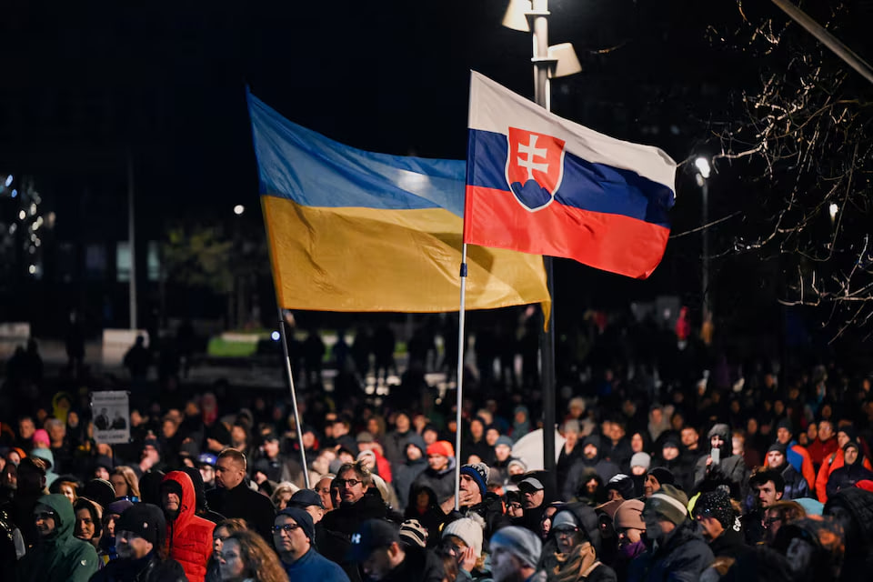 protest in slovakia against foreign policy march 2024