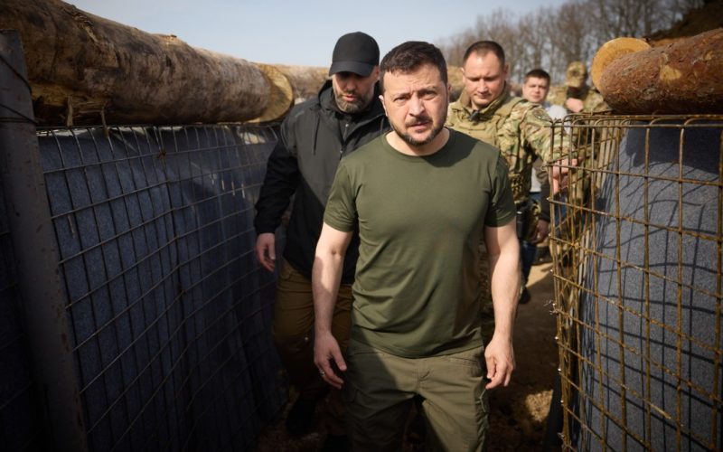 Zelenskyy on an official trip taken to the Kharkiv Oblast