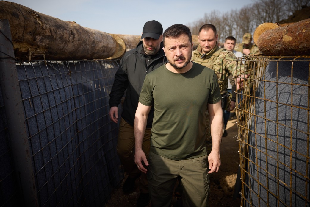 Zelenskyy on an official trip taken to the Kharkiv Oblast