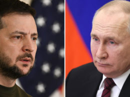 Volodymyr Zelenskyy and Vladimir Putin
