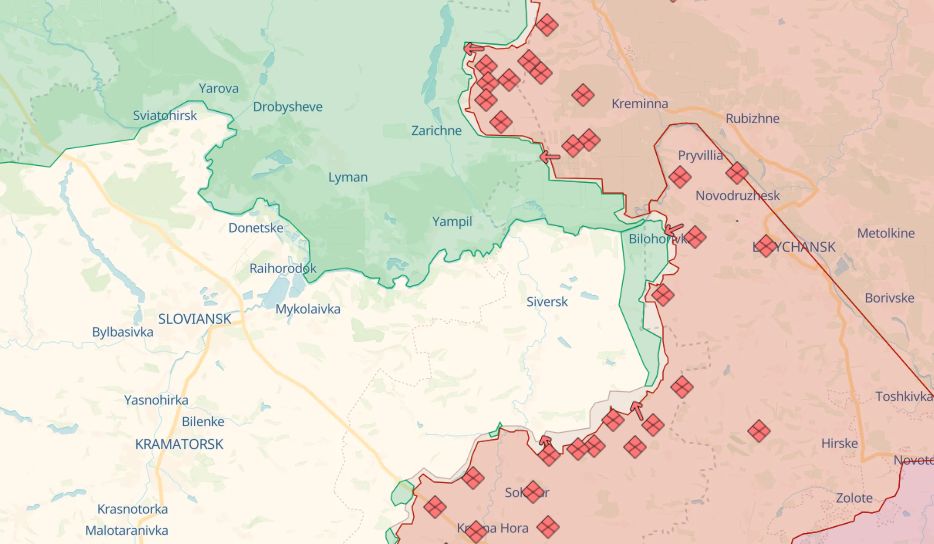 Siversk map Russian attack