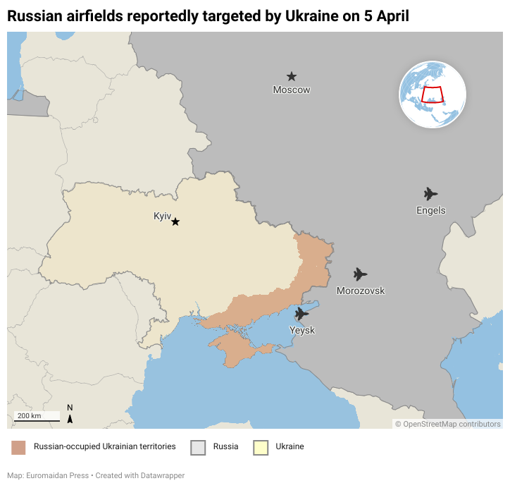 Ukrainian drones attack Russian airfields