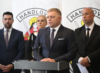 prorussian slovak pm fico shot hospitalized after government meeting attack robert press conference handlov 15 may 2024 afternoon photo tasr via denik n