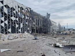 russia destroys zaporizhzhia airport terminal destroyed russian missile attack 26 may 2024 tme/magomedov_mus 20240527090913-7059