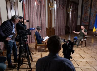 President of Ukraine Volodymyr Zelenskyy during an intervierw with French AFP.