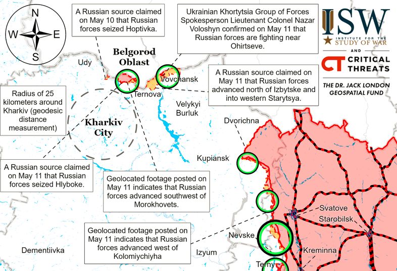 ISW: Russia makes limited gainst in Kharkiv Oblast, likely aim to distract Ukrainian forces