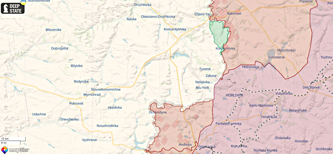 uk intel russia's focus remains avdiivka axis attempt split ukraine forces donetsk oblast situation bakhmut axes 21 may 2024 map donetsk-oblast-21-may-2024-map