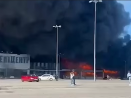 "Epicenter" after the impact, screenshot of Zelensky's social media video.