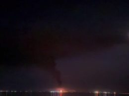 ukraine hits russia's kavkaz port fire oil depot temryuk district krasnodar krai after alleged drone attack early 31 may 2024