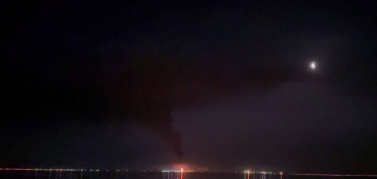 ukraine hits russia's kavkaz port fire oil depot temryuk district krasnodar krai after alleged drone attack early 31 may 2024