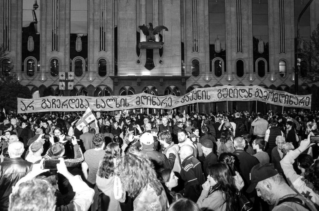 Georgia protests Russian foreign agent law