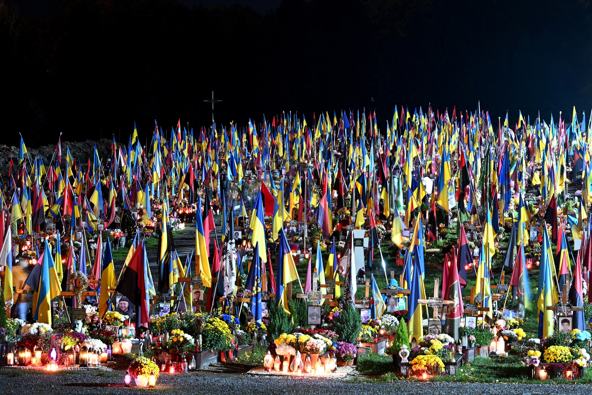 Marsove Pole (Mars Field) in Lviv, graves of Ukrainian fallen soldiers
