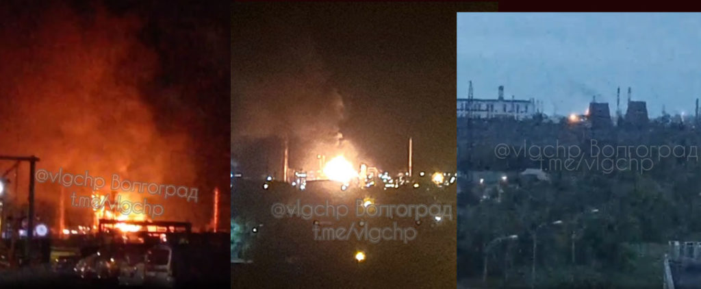 Media: Drones attacked Russia’s Volgograd oil refinery, Kaluga oil depot, Lipetsk steel mill