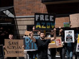 Azovstal free protests Seattle USA dispora