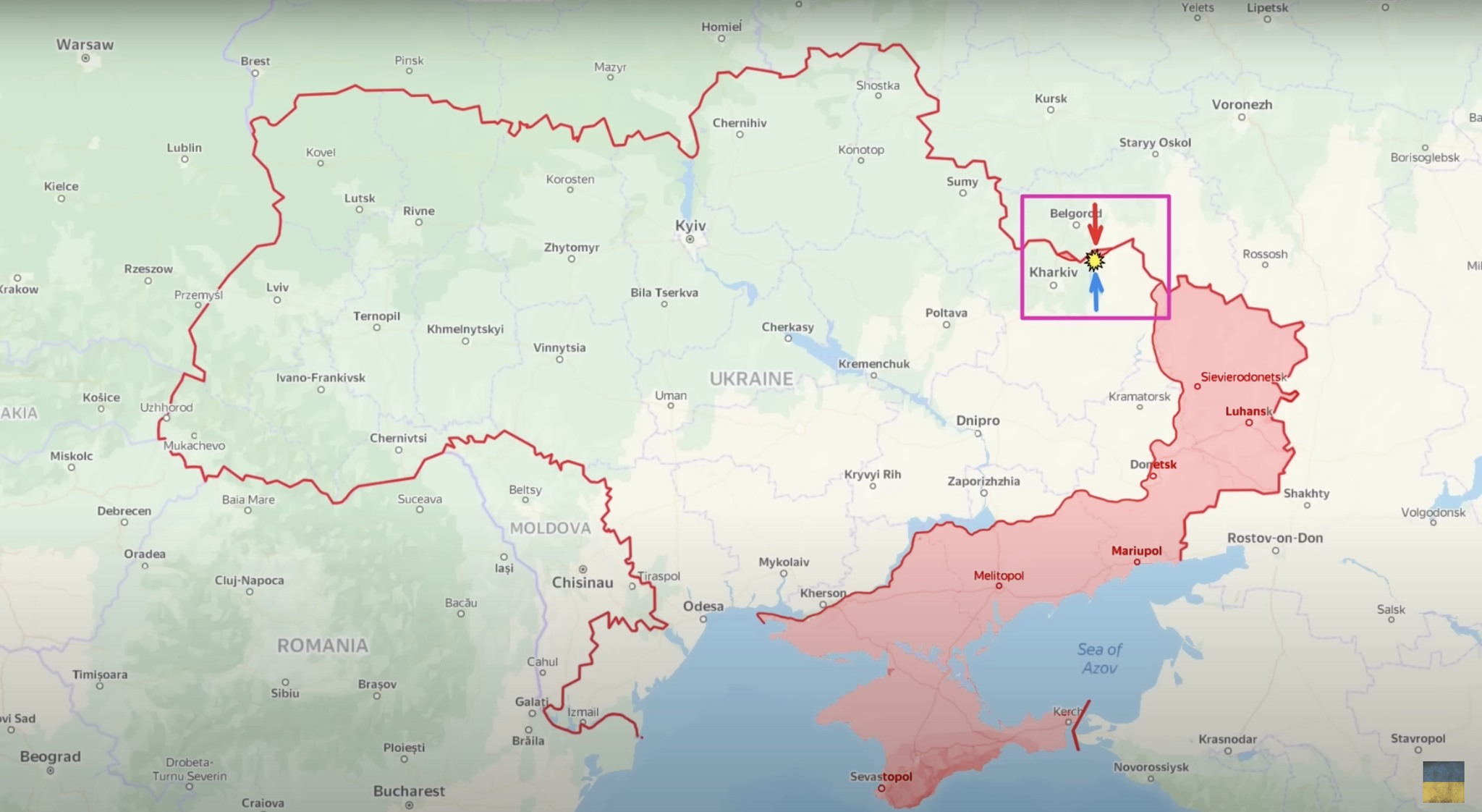 Ukraine's map, battles near Vovchansk, Kharkiv Oblast