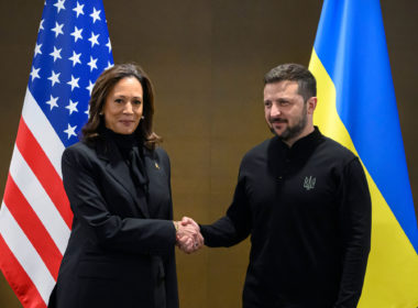 US Vice President Kamala Harris and President of Ukraine Volodymyr Zelenskyy. Photo via Eastnews.ua.
