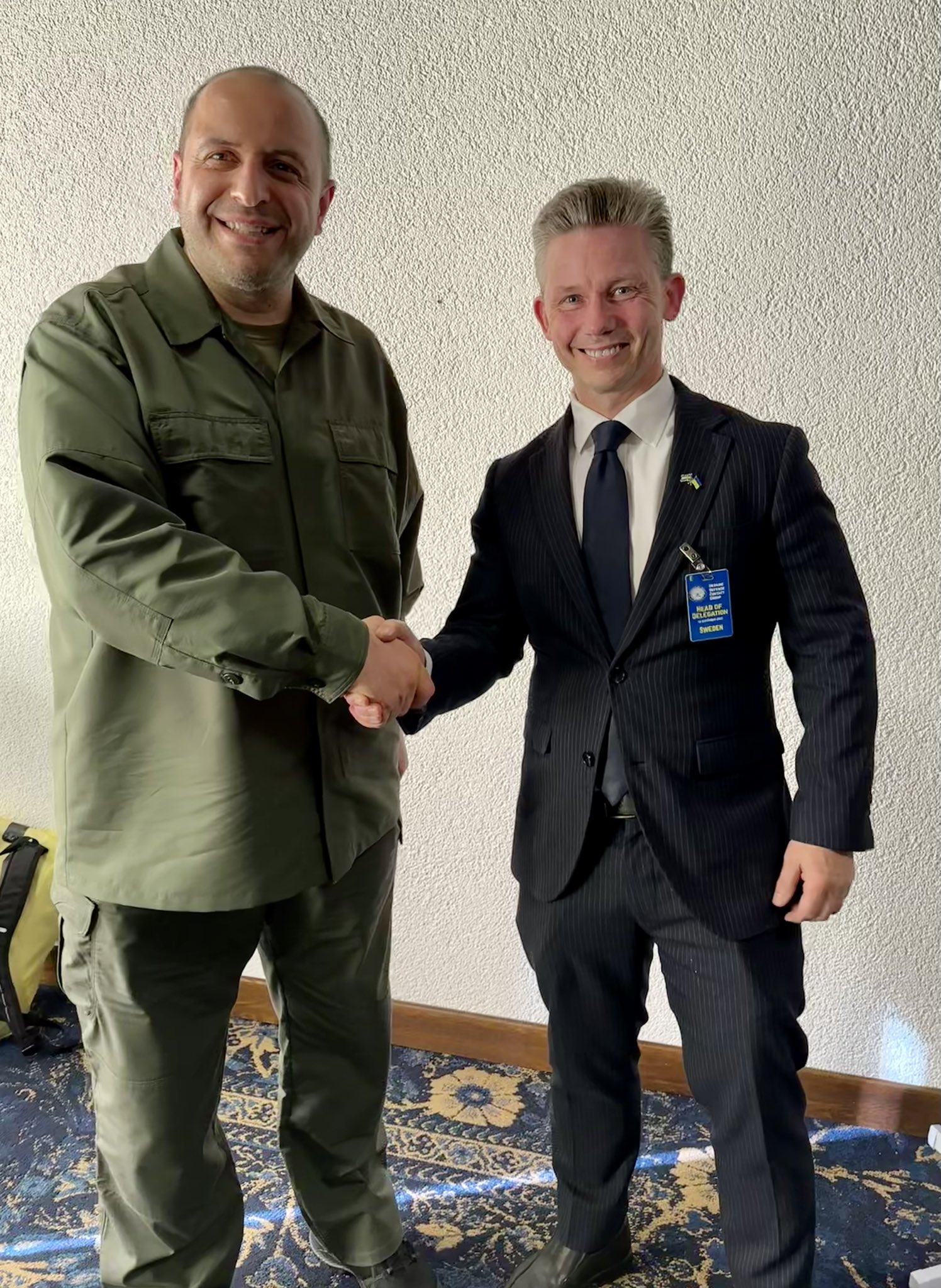 Swedish Minister of Defence Pål Jonson and Ukrainian Minister of Defense Rustem Umerov.