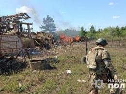 After Russian shelling in Donetsk Oblast.