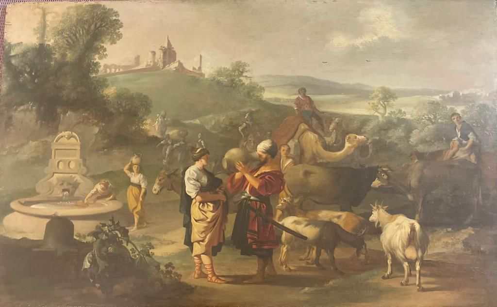 ukrainian border guards aid recovery 17th century dutch artwork missing since 2005 robbery jan linsen's painting eliezer rebecca well dated 1629 dpsugovua linsen
