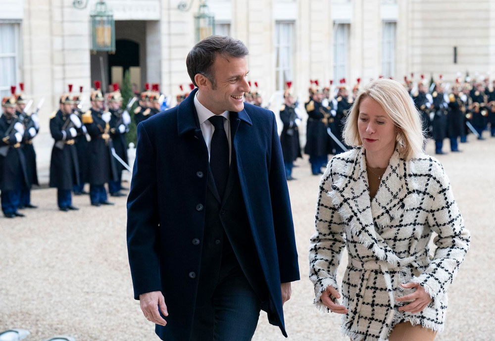 politico macron supports estonia's kallas succeed borrell top eu diplomat estonian pm kaja (r) french president emmanuel (l) paris 26 february 2024 president's office kaja-kallas-and-emmanuel-macron-in-paris-on-february-26-2024