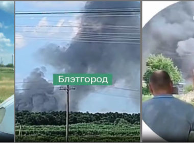 media massive fire russian ammo depot belgorod oblast after alleged ukrainian attack ammunition rakitnoye district russia reported strike 9 june 2024 screenshots videos local telegram channels rakitnoye-belgorod-oblast-fire-depot-ammo