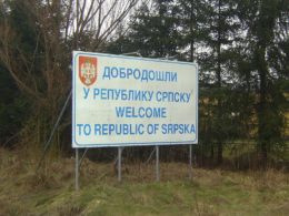 isw russia exploits ties bosnia herzegovina's republika srpska sow balkan turmoil sign outside bornia capital sarajevo moserb/wikimedia