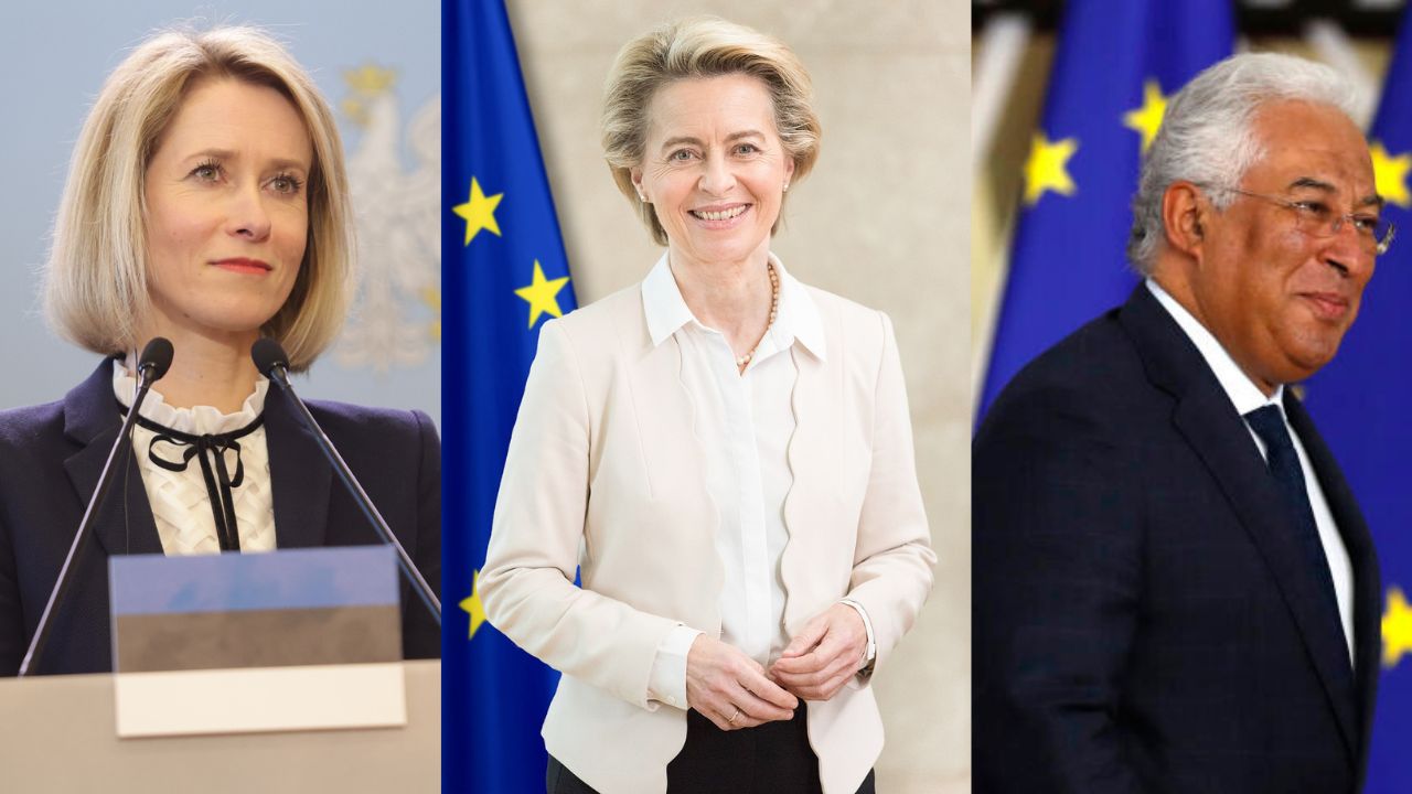 Kaja Kallas, Ursula von der Leyen, and António Costa