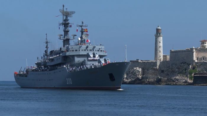 Russian navy ship.