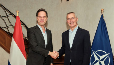 NATO Secretary General Jens Stoltenberg meets with the Prime Minister of the Netherlands and next NATO Secretary General, Mark Rutte.