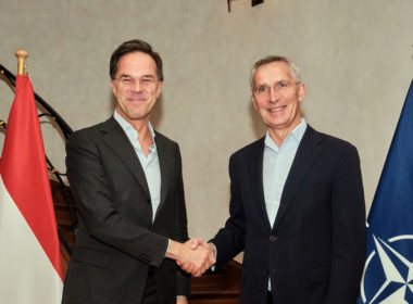 NATO Secretary General Jens Stoltenberg meets with the Prime Minister of the Netherlands and next NATO Secretary General, Mark Rutte.