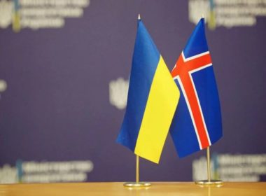 ukrainian & iceland flags