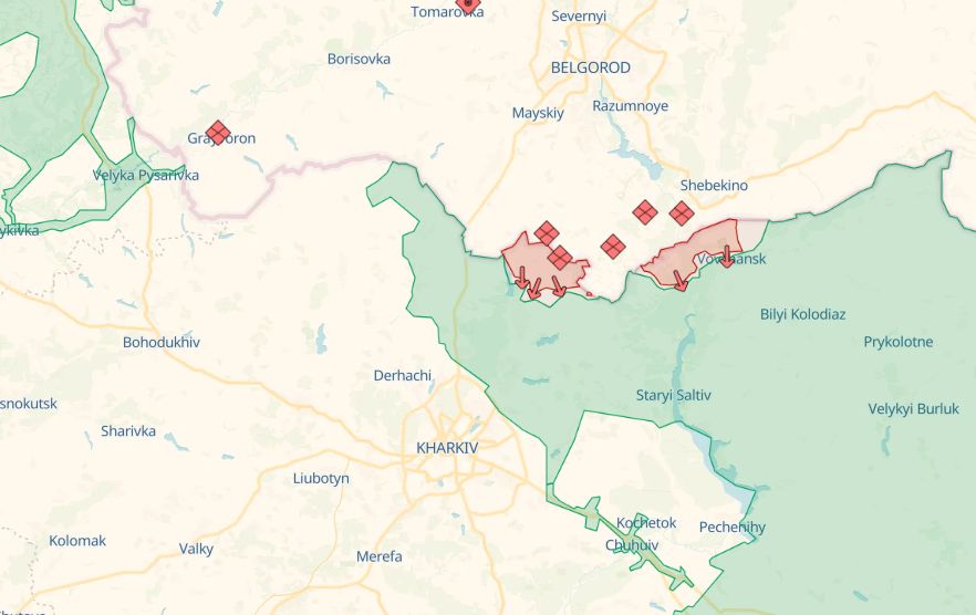 Vovchansk Kharkiv offensive map