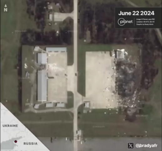 Ukrainian Navy reveals images of destroyed Shahed drone center in Russia