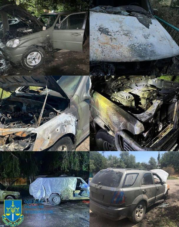 six odesa residents arrested burning military cars russian orders ukrainian burned down june july 2024 prosecutor general's office 20240729104314-1580