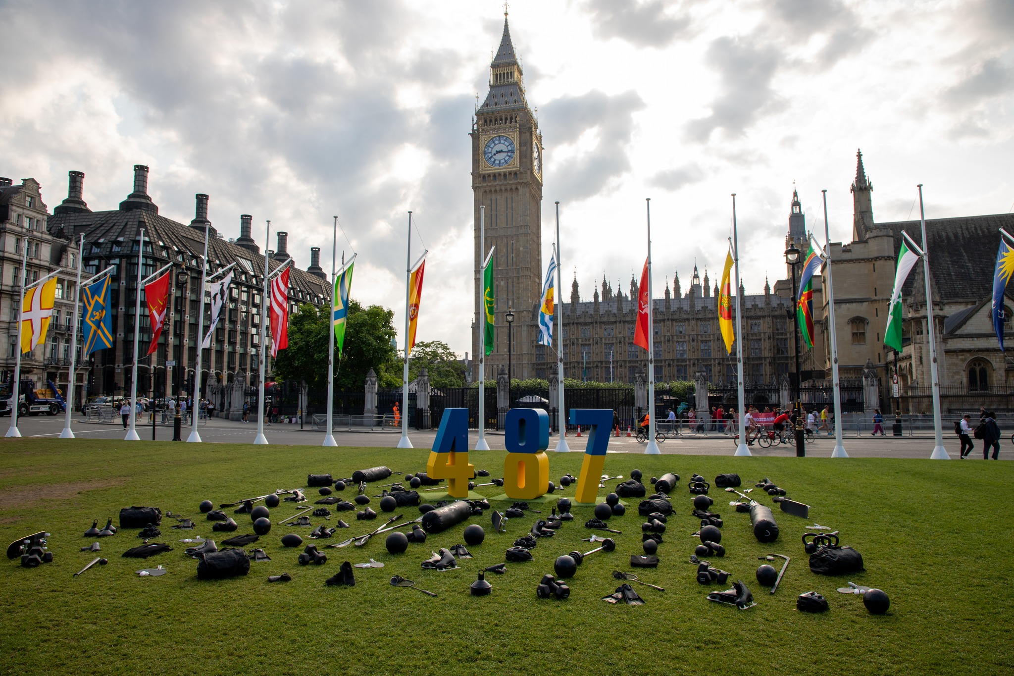 A memorial installation dedicated to Ukrainian athletes who have died as a result of russia's all-out war in London. Source: The Embassy of Ukraine to the UK