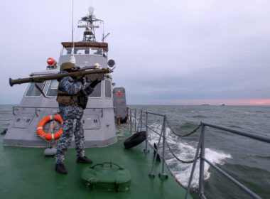 A Ukrainian serviceman onboard of a ship, illustrative image. Photo via Eastnews.ua.