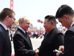 russians search 18 north korean deserters near ukraine's border ukrainian intel says russian ruler vladimir putin's official meeting kim jong-un chairman state affairs korea 19 june 2024 kremlinru putin jong