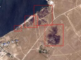 satellite imagery shows damage russia's naval base patrol boat crimea affected sites russian lake donuzlav occupied after ukraine's july 18 drone attack radio svoboda credits