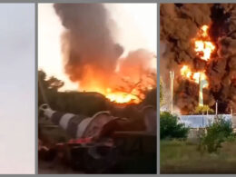 drones damage energy infrastructure russia's volgograd rostov oblasts fire kalach-na-donu oil depot oblast one attacked 9 july 2024 screenshots telegram/astra kalach-on-don-oil-depot-fire