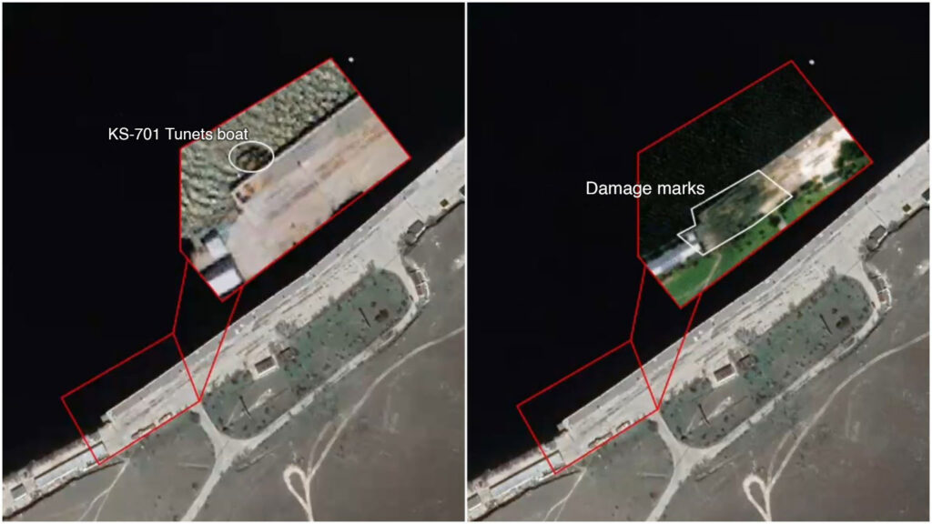 Satellite imagery shows damage to Russia's naval base, patrol boat in ...