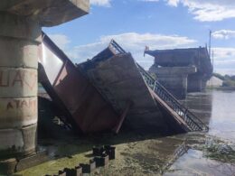 bridge over seym river russia's kursk oblast telegram/astra seim